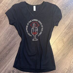 Chris's Stuff (Small) Winery Jeweled 100% Cotton Short Sleeve Tee